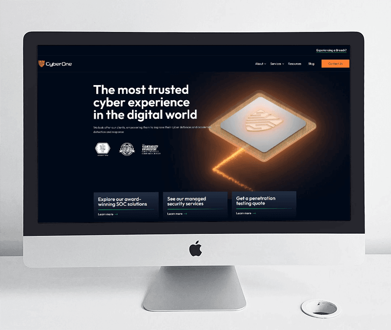 MetaPixels client website mockup CyberOne