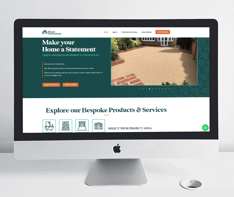 MetaPixels client website mockup Home Statements